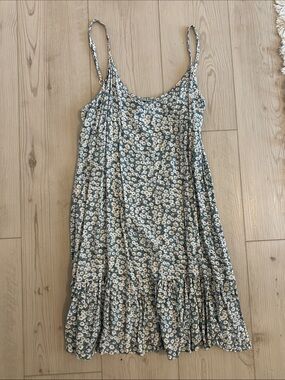 Floral Spaghetti-Strap Sundress in Light Blue